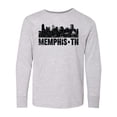 thumbnail image 1 of Inktastic Memphis city Skyline with Grunge Long Sleeve Youth T-Shirt, 1 of 5