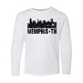 thumbnail image 1 of Inktastic Memphis city Skyline with Grunge Long Sleeve Youth T-Shirt, 1 of 5