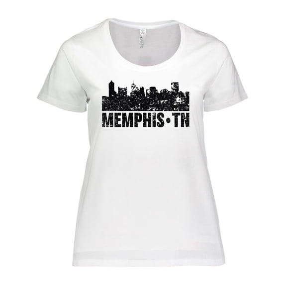 Inktastic Memphis city Skyline with Grunge Women's Plus Size T-Shirt