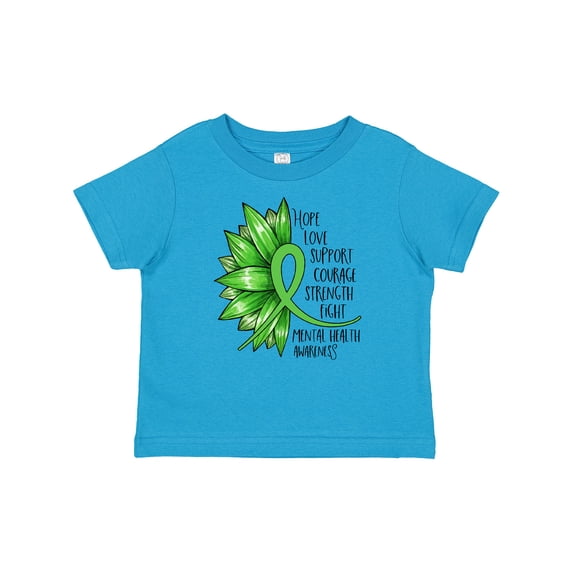 Inktastic Mental Health Awareness Green Sunflower Ribbon Boys or Girls Baby T-Shirt