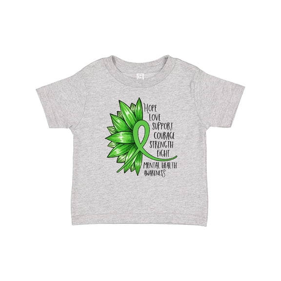 Inktastic Mental Health Awareness Green Sunflower Ribbon Boys or Girls Baby T-Shirt