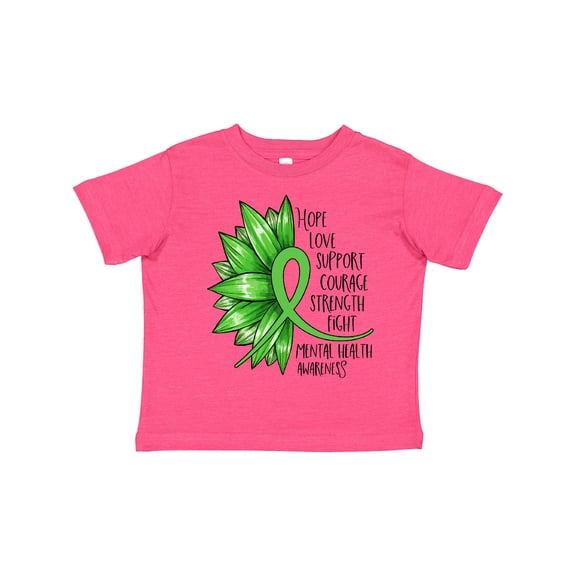 Inktastic Mental Health Awareness Green Sunflower Ribbon Boys or Girls Toddler T-Shirt