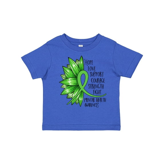 Inktastic Mental Health Awareness Green Sunflower Ribbon Boys or Girls Toddler T-Shirt