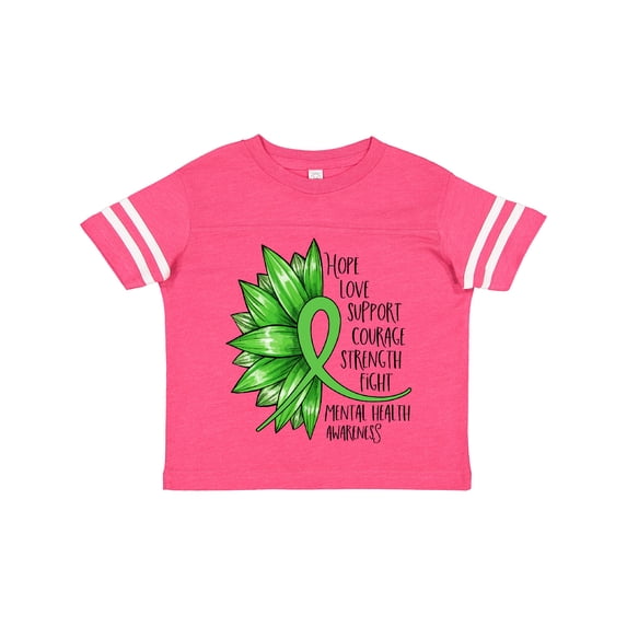 Inktastic Mental Health Awareness Green Sunflower Ribbon Boys or Girls Toddler T-Shirt
