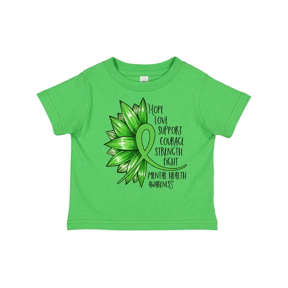 Inktastic Mental Health Awareness Green Sunflower Ribbon Boys or Girls Toddler T-Shirt