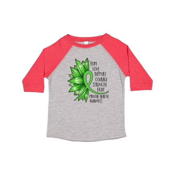 Inktastic Mental Health Awareness Green Sunflower Ribbon Boys or Girls Toddler T-Shirt