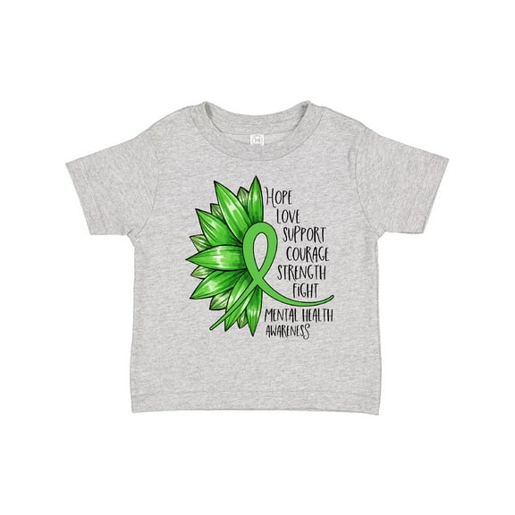 Inktastic Mental Health Awareness Green Sunflower Ribbon Boys or Girls Toddler T-Shirt