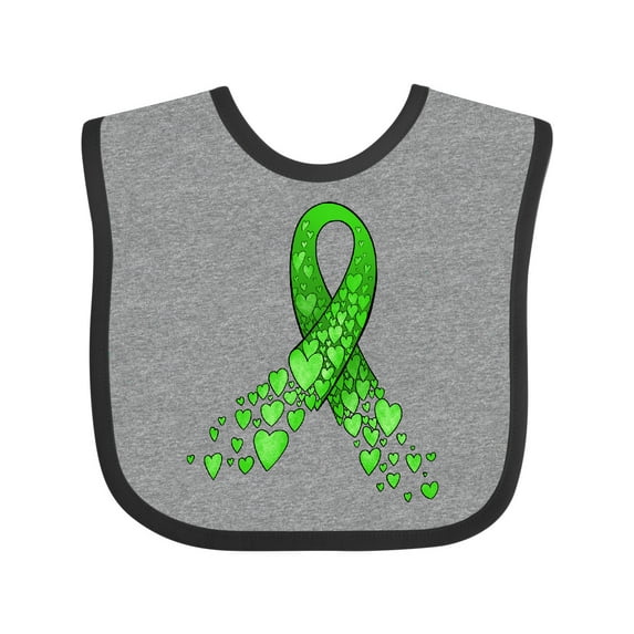 Inktastic Mental Health Awareness Ribbon with Green Hearts Boys or Girls Baby Bib
