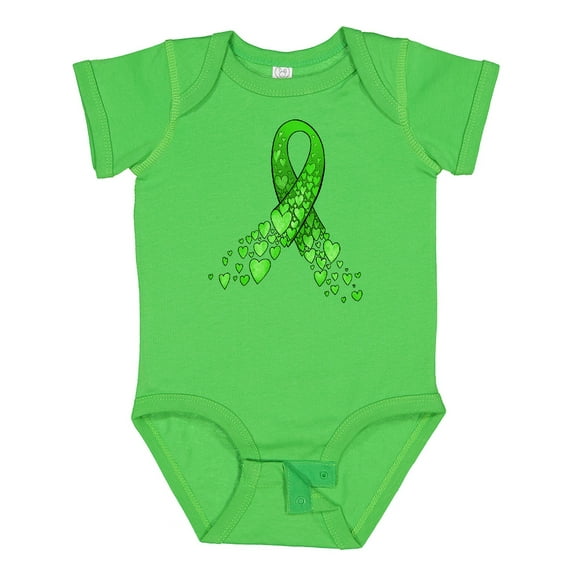 Inktastic Mental Health Awareness Ribbon with Green Hearts Boys or Girls Baby Bodysuit