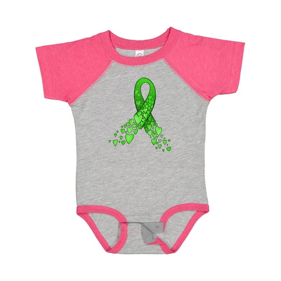 Inktastic Mental Health Awareness Ribbon with Green Hearts Boys or Girls Baby Bodysuit