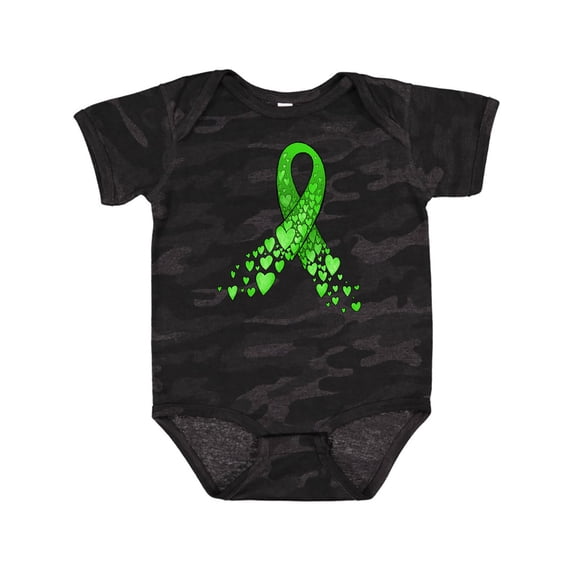 Inktastic Mental Health Awareness Ribbon with Green Hearts Boys or Girls Baby Bodysuit