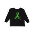 thumbnail image 1 of Inktastic Mental Health Awareness Ribbon with Green Hearts Boys or Girls Long Sleeve Toddler T-Shirt, 1 of 5