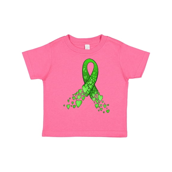 Inktastic Mental Health Awareness Ribbon with Green Hearts Boys or Girls Toddler T-Shirt