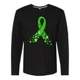 thumbnail image 1 of Inktastic Mental Health Awareness Ribbon with Green Hearts Long Sleeve T-Shirt, 1 of 5