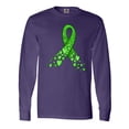thumbnail image 1 of Inktastic Mental Health Awareness Ribbon with Green Hearts Long Sleeve T-Shirt, 1 of 5
