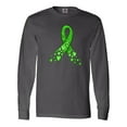 thumbnail image 1 of Inktastic Mental Health Awareness Ribbon with Green Hearts Long Sleeve T-Shirt, 1 of 5