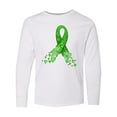thumbnail image 1 of Inktastic Mental Health Awareness Ribbon with Green Hearts Long Sleeve Youth T-Shirt, 1 of 5