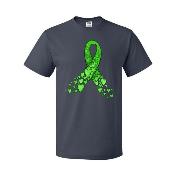 Inktastic Mental Health Awareness Ribbon with Green Hearts T-Shirt