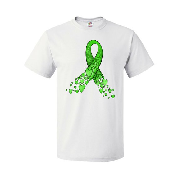 Inktastic Mental Health Awareness Ribbon with Green Hearts T-Shirt