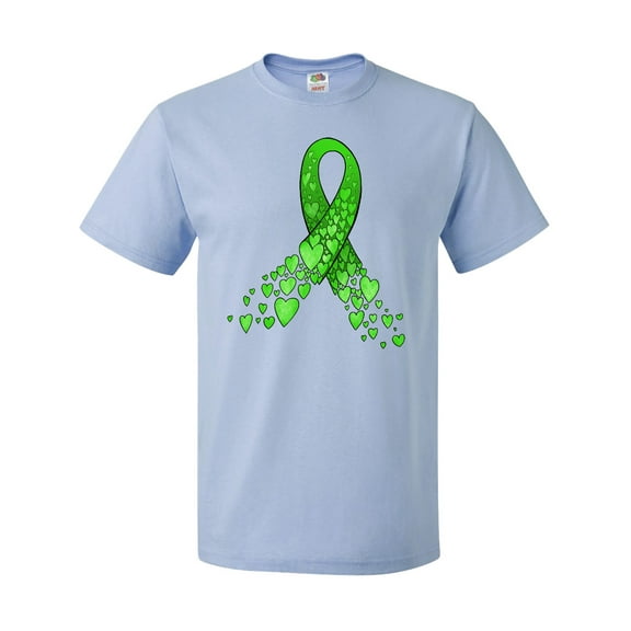 Inktastic Mental Health Awareness Ribbon with Green Hearts T-Shirt