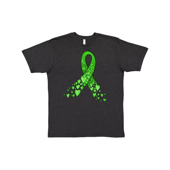 Inktastic Mental Health Awareness Ribbon with Green Hearts T-Shirt