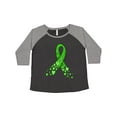 thumbnail image 1 of Inktastic Mental Health Awareness Ribbon with Green Hearts Women's Plus Size T-Shirt, 1 of 5