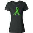 thumbnail image 1 of Inktastic Mental Health Awareness Ribbon with Green Hearts Women's T-Shirt, 1 of 5