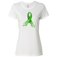 thumbnail image 1 of Inktastic Mental Health Awareness Ribbon with Green Hearts Women's T-Shirt, 1 of 5