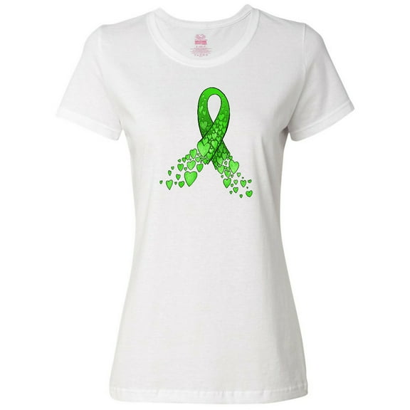 Inktastic Mental Health Awareness Ribbon with Green Hearts Women's T-Shirt