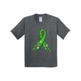 thumbnail image 1 of Inktastic Mental Health Awareness Ribbon with Green Hearts Youth T-Shirt, 1 of 5