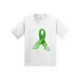 thumbnail image 1 of Inktastic Mental Health Awareness Ribbon with Green Hearts Youth T-Shirt, 1 of 5