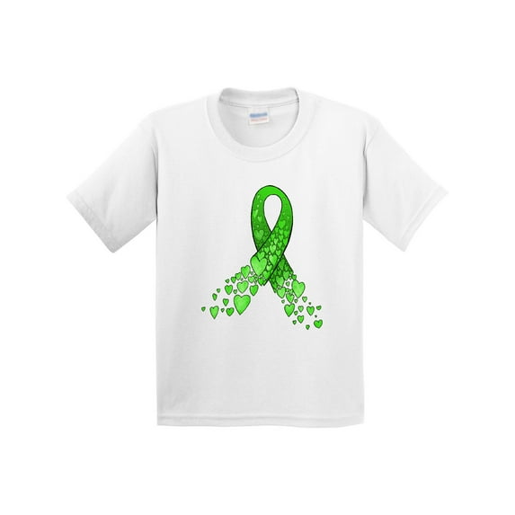 Inktastic Mental Health Awareness Ribbon with Green Hearts Youth T-Shirt