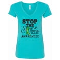 thumbnail image 1 of Inktastic Mental Health Awareness Stop the Stigma Women's V-Neck T-Shirt, 1 of 5