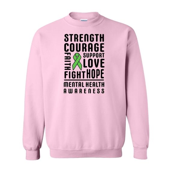 Inktastic Mental Health Awareness Strength Support Love Adult Sweatshirt