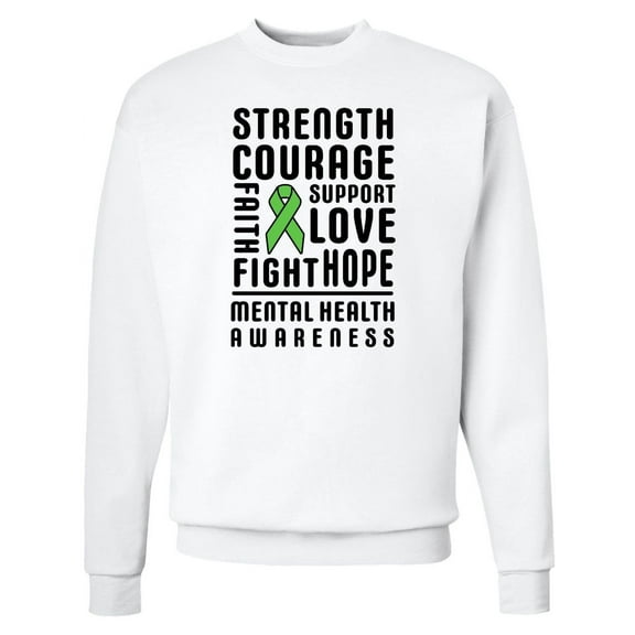 Inktastic Mental Health Awareness Strength Support Love Adult Sweatshirt
