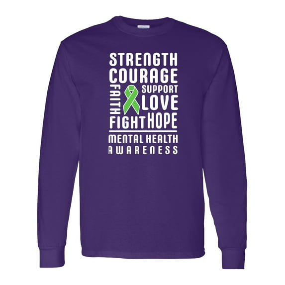 Inktastic Mental Health Awareness Strength Support Love Long Sleeve T-Shirt