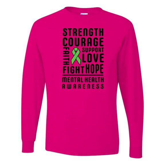 Inktastic Mental Health Awareness Strength Support Love Long Sleeve T-Shirt