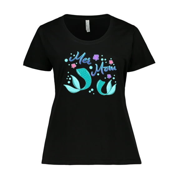 Inktastic Mer Mom Mermaid Mother and Daughter Women's Plus Size T-Shirt