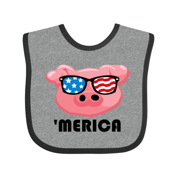 Inktastic Merica Pig Boys or Girls Baby Bib