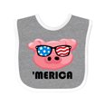 thumbnail image 1 of Inktastic Merica Pig Boys or Girls Baby Bib, 1 of 4