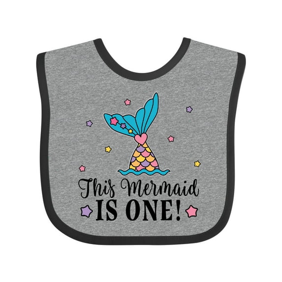 Inktastic Mermaid 1st Birthday 1 Year Old Girls Baby Bib