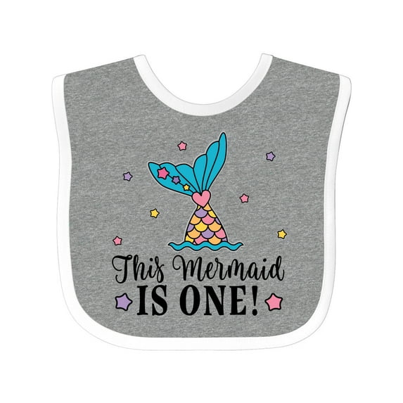 Inktastic Mermaid 1st Birthday 1 Year Old Girls Baby Bib