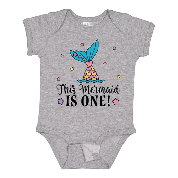 Inktastic Mermaid 1st Birthday 1 Year Old Girls Baby Bodysuit