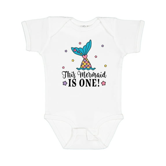 Inktastic Mermaid 1st Birthday 1 Year Old Girls Baby Bodysuit