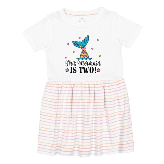 Inktastic Mermaid 2nd Birthday 2 Year Old Girls Toddler Dress