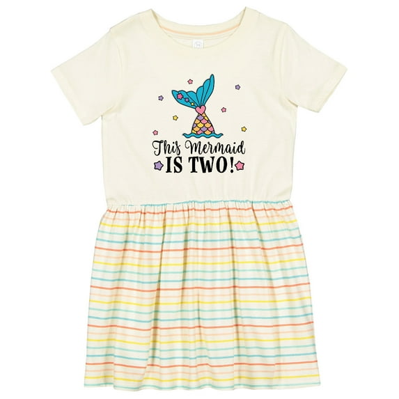 Inktastic Mermaid 2nd Birthday 2 Year Old Girls Toddler Dress