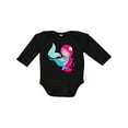 thumbnail image 1 of Inktastic Mermaid And Dolphin, Mermaid With Pink Hair Girls Long Sleeve Baby Bodysuit, 1 of 5