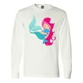 thumbnail image 1 of Inktastic Mermaid And Dolphin, Mermaid With Pink Hair Long Sleeve T-Shirt, 1 of 5