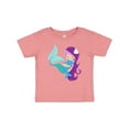 thumbnail image 1 of Inktastic Mermaid And Dolphin, Mermaid With Purple Hair Girls Baby T-Shirt, 1 of 5