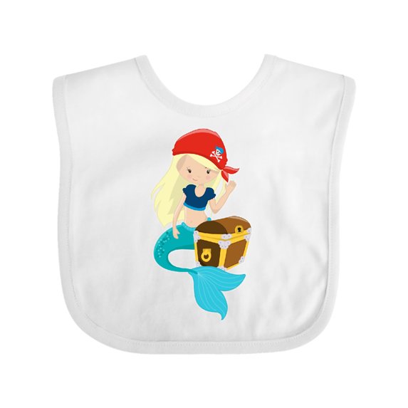 Inktastic Mermaid Pirate Boys or Girls Baby Bib